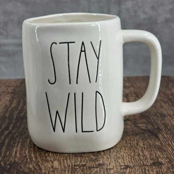 Rae Dunn STAY WILD LL Large Letter Mug Coffee Tea Cocoa Farmhouse Cream Black - Picture 7 of 7